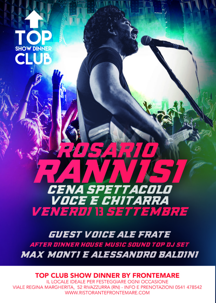 Cena spettacolo al Top club con il super ospite Rosario Rannisi