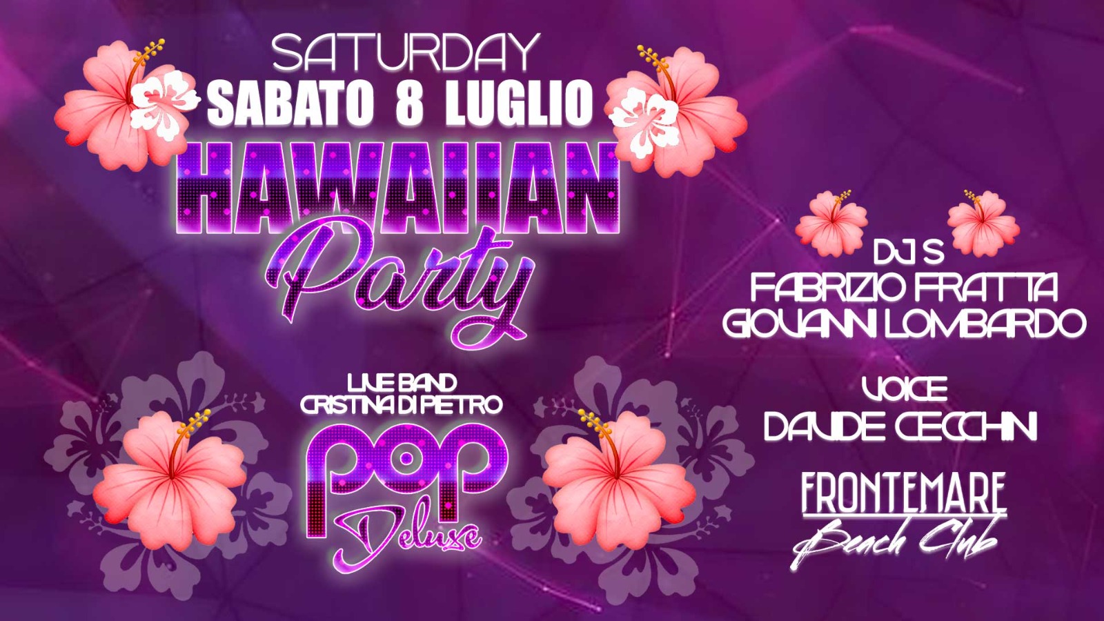 notte rosa 8 Luglio, frontemare rimini, hawaian party event