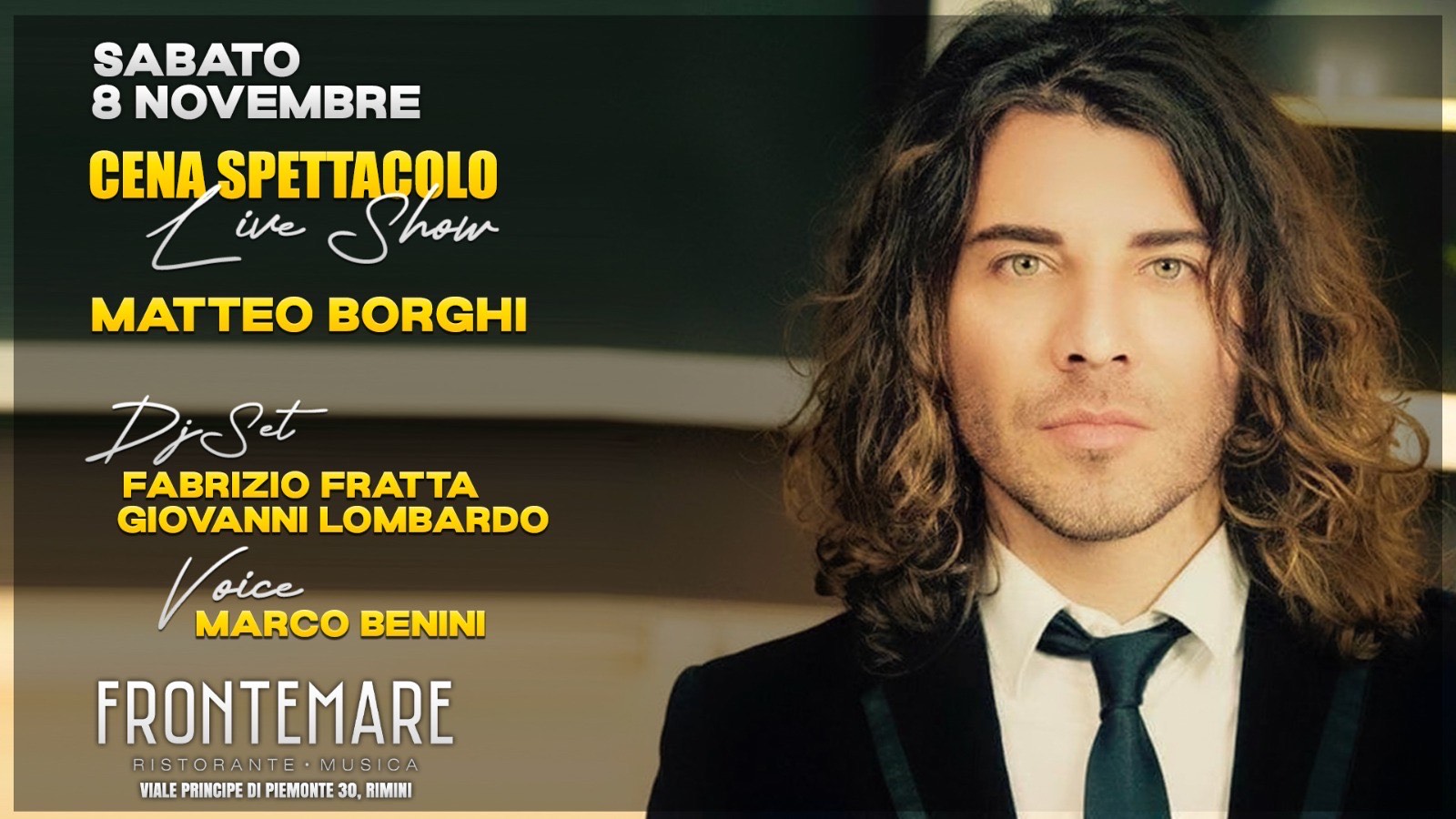 SABATO 8 NOVEMBRE MATTEO BORGHI